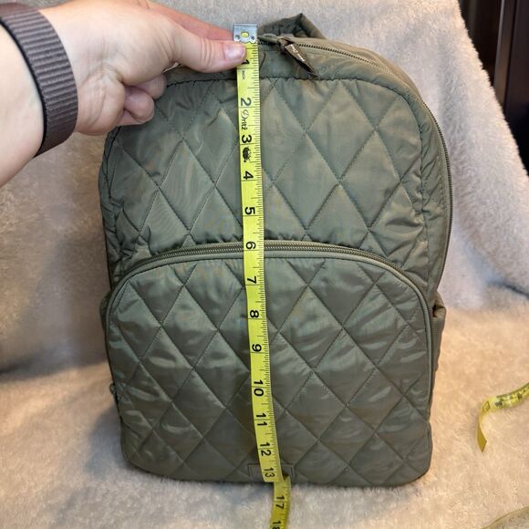 Vera Bradley quilted back pack olive leaf green with matching wallet lighten up main image 4